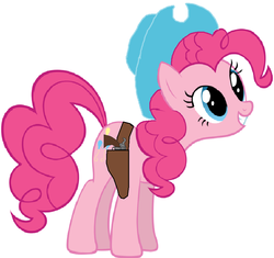 Size: 948x892 | Tagged: safe, pinkie pie, g4, 1000 hours in ms paint, female, gun, hat, holster, ms paint, revolver, solo, weapon