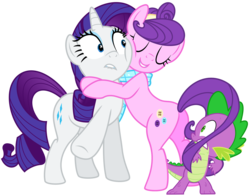 Size: 1569x1224 | Tagged: safe, artist:jeatz-axl, artist:twilightpoint, edit, rarity, spike, suri polomare, g4, butt, eyes on the prize, female, looking at butt, male, plot, ship:sparity, shipping, spike gets all the mares, spilomare, straight, suri booty