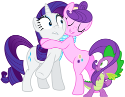 Size: 1569x1224 | Tagged: safe, artist:jeatz-axl, artist:twilightpoint, edit, rarity, spike, suri polomare, g4, butt, eyes on the prize, female, looking at butt, male, plot, ship:sparity, shipping, spike gets all the mares, spike the butt lover, spilomare, straight, suri booty