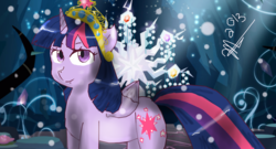 Size: 1280x691 | Tagged: safe, artist:mrscurlystyles, tree of harmony, twilight sparkle, alicorn, pony, g4, female, mare, solo, twilight sparkle (alicorn)