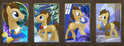 Size: 1200x450 | Tagged: safe, artist:soulscapecreatives, doctor whooves, time turner, earth pony, pony, g4, 3d glasses, bowtie, doctor who, male, mouth hold, necktie, snow, snowfall, solo, sonic screwdriver, tardis, the doctor
