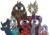 Size: 3190x2238 | Tagged: dead source, safe, artist:jittery-the-dragon, oc, oc only, oc:cookie crumble, oc:oracle, changeling, diamond dog, dragon, phoenix, eyepatch, high res