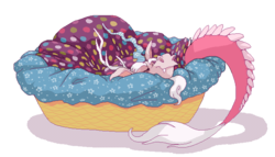 Size: 700x400 | Tagged: safe, artist:salvicorn, discord, g4, basket, blanket, male, pixel art, sleeping, solo