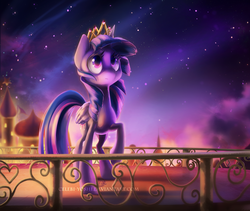 Size: 1539x1296 | Tagged: safe, artist:dawnfire, twilight sparkle, alicorn, pony, g4, canterlot, colored pupils, female, mare, new crown, solo, twilight sparkle (alicorn)