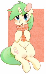 Size: 1076x1724 | Tagged: safe, artist:berseepon09, oc, oc only, oc:minty, pony, unicorn, belly button, clothes, cute, scarf, solo