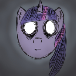 Size: 2160x2160 | Tagged: safe, artist:trishiness, twilight sparkle, g4, dark, disembodied head, female, high res, solo