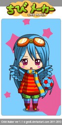 Size: 250x500 | Tagged: safe, artist:gen8, rainbow dash, human, g4, chibi, chibi maker, female, humanized, solo