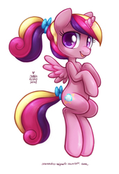 Size: 548x800 | Tagged: safe, artist:onnanoko, princess cadance, alicorn, pony, g4, female, simple background, solo, teen princess cadance, white background