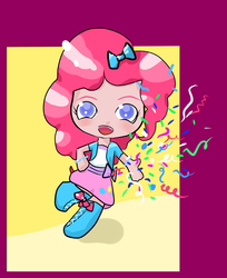 Size: 2449x2996 | Tagged: safe, artist:strawberryfountains, pinkie pie, equestria girls, g4, confetti, female, high res, humanized, solo