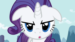Size: 1365x768 | Tagged: safe, screencap, rarity, boast busters, g4, angry, ears back, female, solo