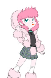 Size: 556x850 | Tagged: safe, artist:carnifex, oc, oc only, oc:fluffle puff, equestria girls, g4, clothes, equestria girls-ified, female, hoodie, jacket, kilt, necklace, skirt, socks, solo, sporran, thigh highs, tongue out, tumblr