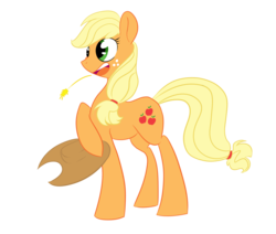 Size: 1414x1201 | Tagged: safe, artist:so-cashi, applejack, g4, female, open mouth, raised hoof, simple background, solo, transparent background