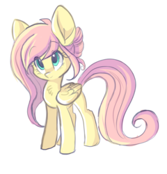 Size: 1280x1334 | Tagged: safe, artist:indiefoxtail, fluttershy, pegasus, pony, g4, askbattyshy, female, solo