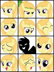 Size: 4000x5321 | Tagged: safe, artist:lumorn, noi, earth pony, pony, a friend in deed, g4, lesson zero, luna eclipsed, ponyville confidential, sisterhooves social, the cutie pox, the mysterious mare do well, absurd resolution, but i wanted to be a zombie next year, crying, cute, emotions, eyes closed, female, filly, frown, glare, grin, happy, headband, looking at you, looking down, looking up, nightmare, open mouth, sad, serious face, silhouette, smiling, solo, squee