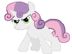 Size: 488x370 | Tagged: safe, artist:jbond, sweetie belle, pony, unicorn, g4, female, filly, foal, simple background, solo, white background