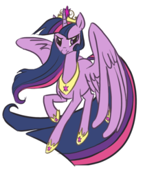 Size: 600x710 | Tagged: safe, artist:itena, twilight sparkle, alicorn, pony, g4, big crown thingy, female, hoof shoes, jewelry, long mane, mare, older, peytral, regalia, simple background, solo, spread wings, transparent background, twilight sparkle (alicorn), ultimate twilight, wings