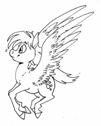 Size: 504x627 | Tagged: safe, artist:tod, derpy hooves, pegasus, pony, g4, female, mare, monochrome, solo