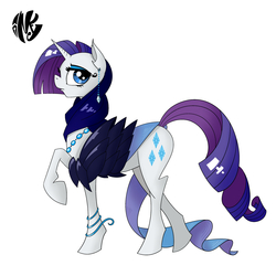 Size: 3000x3000 | Tagged: dead source, safe, artist:inkypsycho, rarity, pony, unicorn, g4, clothes, female, high res, horn, mare, raised hoof, side view, simple background, solo, white background