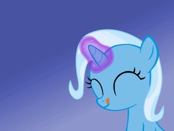 Size: 1200x900 | Tagged: safe, artist:evil-dec0y, trixie, pony, unicorn, comic:trixie vs., g4, female, filly, gradient background, happy, magic, mare, solo, tongue out