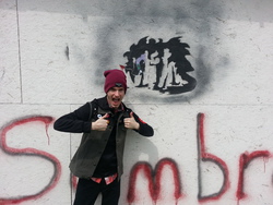 Size: 3264x2448 | Tagged: safe, artist:dragonwolfrooke, artist:screwball_sbmf, king sombra, human, g4, delsin rowe, graffiti, high res, infamous second son, irl, irl human, photo