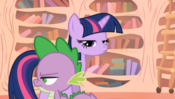 Size: 1365x768 | Tagged: safe, screencap, spike, twilight sparkle, boast busters, g4, my little pony: friendship is magic