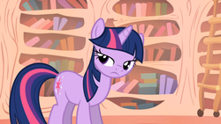 Size: 1365x768 | Tagged: safe, screencap, twilight sparkle, pony, unicorn, boast busters, g4, my little pony: friendship is magic, female, solo, unamused, unicorn twilight