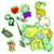 Size: 894x894 | Tagged: safe, artist:midnightpremiere, scootaloo, oc, oc only, oc:lemon party, oc:ramses, alpaca, pegasus, pony, zombie, g4, inspiration manifestation, my little pony: friendship is magic, 3d glasses, allons-y, chibi, cute, doctor who, eleventh doctor, fez, glowing eyes, harry potter (series), hat, loki, magic, magic wand, scootachicken, sherlock, super mario, tenth doctor