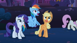 Size: 1365x768 | Tagged: safe, screencap, applejack, rainbow dash, rarity, twinkleshine, boast busters, g4