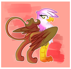 Size: 3208x3100 | Tagged: safe, artist:xwhitedreamsx, gilda, griffon, g4, abstract background, female, high res, looking at you, looking back, looking back at you, solo, standing