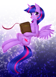 Size: 586x800 | Tagged: safe, artist:divided-s, twilight sparkle, alicorn, pony, g4, book, female, mare, solo, twilight sparkle (alicorn)