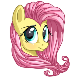 Size: 2500x2500 | Tagged: safe, artist:vird-gi, fluttershy, pony, g4, bust, female, high res, looking at you, mare, portrait, simple background, solo, three quarter view, white background