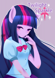 Size: 2061x2911 | Tagged: safe, artist:snow angel, twilight sparkle, human, equestria girls, g4, blushing, clothes, eared humanization, female, high res, humanized, solo