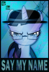 Size: 989x1442 | Tagged: dead source, safe, artist:flare-chaser, twilight sparkle, g4, breaking bad, crossover, female, heisenberg, say my name, solo, walter white