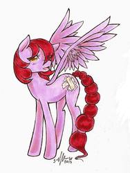Size: 723x960 | Tagged: safe, artist:sw-13, oc, oc only, oc:sweetcake, pegasus, pony, solo, traditional art, watercolor painting