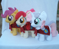 Size: 975x820 | Tagged: safe, artist:lilmoon, apple bloom, scootaloo, sweetie belle, g4, cutie mark crusaders, irl, photo, plushie