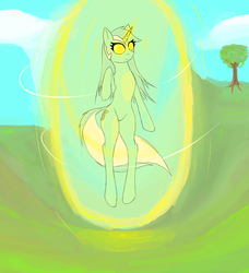 Size: 1305x1432 | Tagged: safe, artist:onlydiditcuzican, lyra heartstrings, g4, female, glowing eyes, magic overload, solo