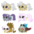 Size: 1600x1634 | Tagged: safe, artist:linamomoko, discord, fleur-de-lis, gilda, maud pie, mayor mare, draconequus, earth pony, griffon, pony, unicorn, g4, :3, chibi, chubbie, cute, discute, fleurabetes, gildadorable, maudabetes, mayorable, potato, simple background, spread wings, transparent background