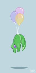 Size: 377x750 | Tagged: safe, artist:oops, gummy, g4, animated, balloon, floating, male, solo