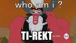 Size: 960x540 | Tagged: safe, screencap, lord tirek, g4, caption, exploitable meme, last dragon, male, meme, sho nuff, solo