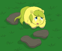 Size: 824x686 | Tagged: safe, artist:carpdime, fluffy pony, crying, garden, solo