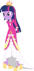 Size: 1166x2386 | Tagged: safe, artist:sketchmcreations, twilight sparkle, equestria girls, g4, magical mystery cure, clothes, coronation dress, dress, female, inkscape, new crown, pigeon toed, simple background, solo, tiara, transparent background, vector