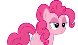 Size: 4149x2389 | Tagged: safe, artist:flare-chaser, pinkie pie, g4, bedroom eyes, cute, eyeshadow, female, seductive, simple background, solo, transparent background, vector