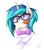 Size: 900x1020 | Tagged: safe, artist:jorobro, dj pon-3, vinyl scratch, pony, unicorn, g4, bust, derp, female, glasses, solo, tongue out