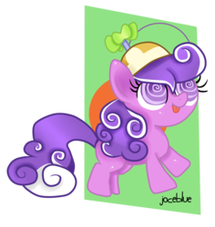 Size: 868x921 | Tagged: safe, artist:joceblue, screwball, g4, female, filly, hat, propeller hat, solo, swirly eyes, younger