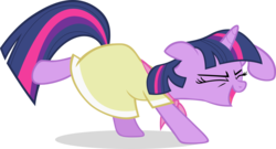 Size: 1280x690 | Tagged: safe, artist:liggliluff, twilight sparkle, g4, sweet and elite, birthday dress, clothes, dancing, do the sparkle, dress, female, simple background, solo, transparent background, vector