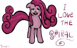 Size: 640x400 | Tagged: safe, artist:mittyke, pinkie pie, g4, female, junji ito, pinkamena diane pie, solo, uzumaki