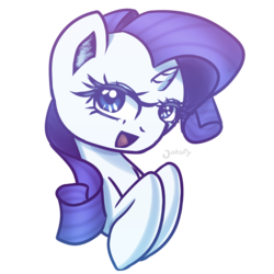 Size: 4000x4000 | Tagged: safe, artist:johsfy, rarity, pony, unicorn, g4, bust, female, mare, open mouth, simple background, solo, transparent background