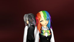 Size: 900x510 | Tagged: safe, artist:the awesome repair, artist:the young otaku, rainbow dash, human, g4, humanized