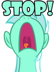 Size: 500x660 | Tagged: safe, artist:sintakhra, lyra heartstrings, pony, unicorn, g4, ask filly lyra, female, lyra is not amused, nose in the air, reaction image, solo, stahp, stop, uvula