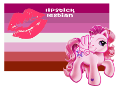 Size: 455x320 | Tagged: safe, snowdrop swirl, g3, female, flag, lesbian, lipstick lesbian, pride ponies, solo